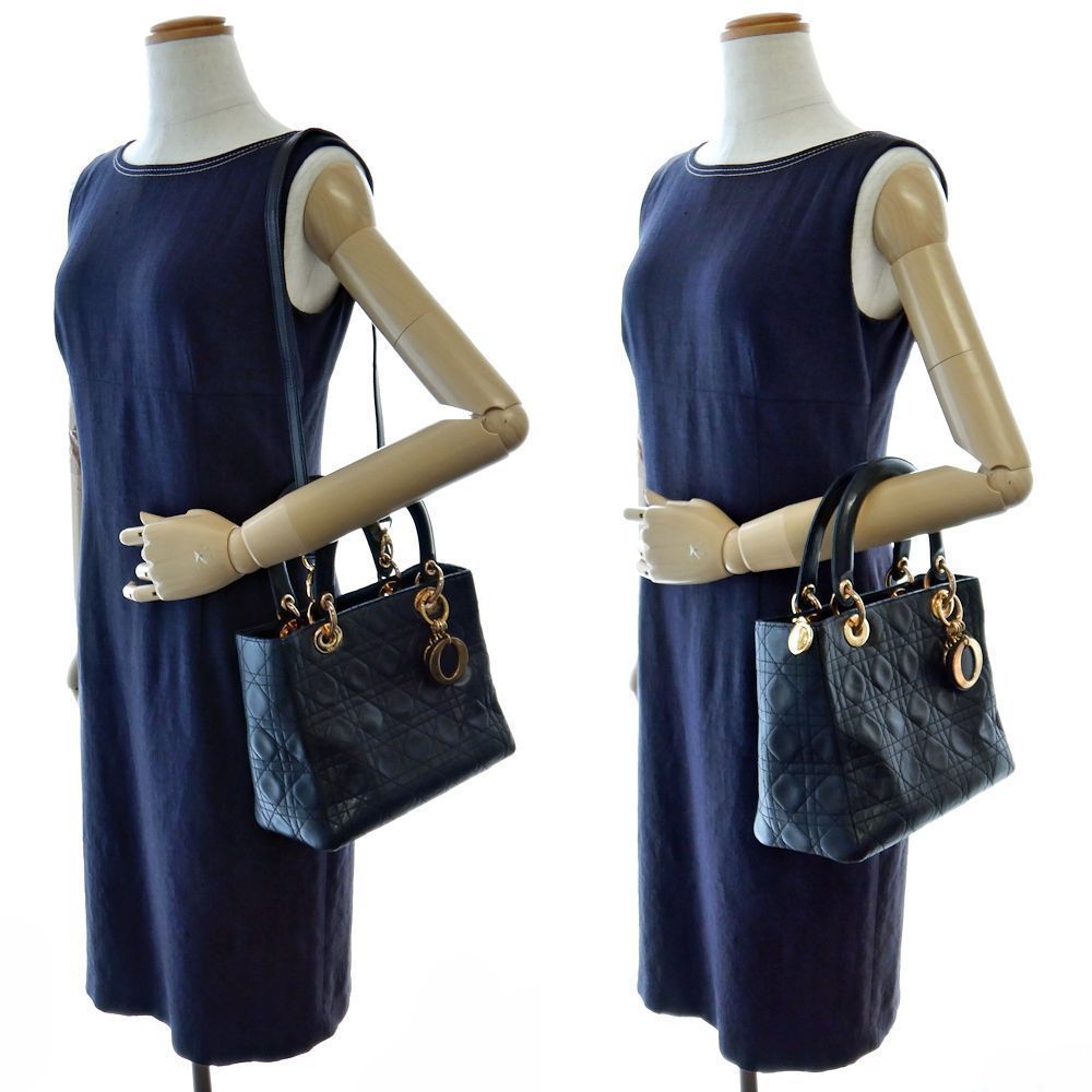 Christian Dior Lady Dior Handbag Lambskin Black - Picture 8 of 8